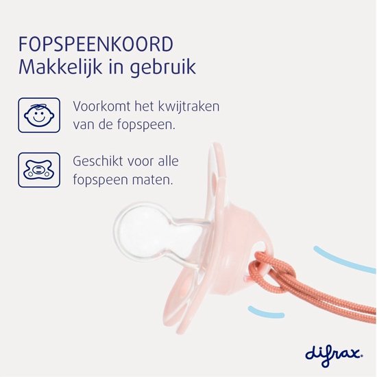 Difrax - Fopspeenkoord - 0+ maanden - Bruin / Brick van Difrax — afbeelding 5
