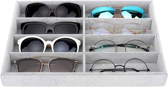 Rangement 18 grilles lunettes présentoir soleil boîte rangement lunettes  organisateur bijoux