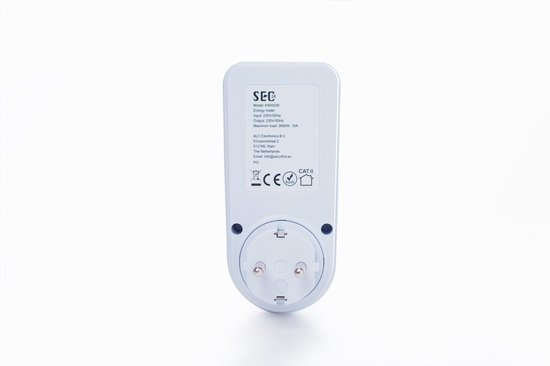 SEC24 KWH230 Energiemeter met Led verlicht display - Stekker voor Nederland - Verbruiksmeter - Stroomverbruik meter - Elektriciteitsmeter - Energie besparen - voor het meten van Watt/Ampère/Voltage/KWH - SEC24