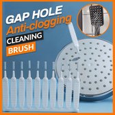 Douchekop reinigingsborstel - Douchekop Anti-verstopping - Kleine borstel - Porie Gap Nylon reinigingsborstels - Badkamer Gereedschap Toepasbaar op gaten met een diameter groter dan 0,7 mm - 10 stuks