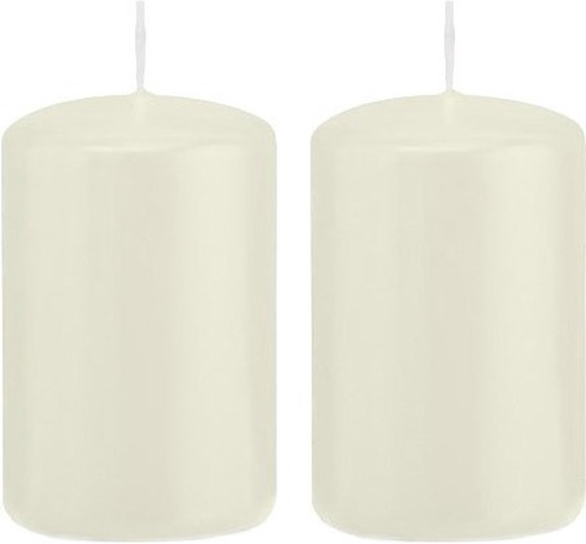 Enlightening Candles Trend Candles Cilinderkaars/stompkaars - 2x - ivoorwit - 5 x 8 cm - 18 branduren - met brandvertragende folie