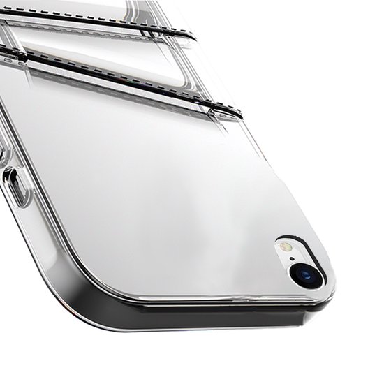 Transparant hoesje geschikt voor iPhone Xr - Shock Case Cover doorzichtig siliconen hoesje geschikt voor Apple iPhone Xr - Pasjeshouder telefoonhoesje - Hoesje voor pasjes - Pashouder shock case hoesje - ShieldCase®