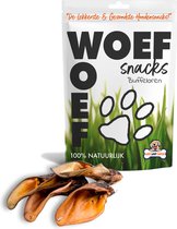Woef Woef Snacks Hondensnacks Buffeloren - 100 stuks - Kauwsnacks Gedroogd vlees Rund Alle honden vanaf 8kg Geen toevoegingen