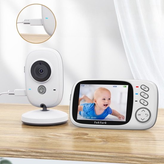 Reer Babycam Xl Babyfoon Video met Nachtzicht Camera Bewegingsbewaking Intercom Functie Thermometer Slaapliedjes/Nachtlampje 1 Unit 80440 : Reer