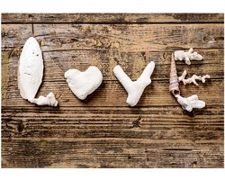 Fotobehangkoning - Behang - Vliesbehang - Fotobehang Liefde op Hout - Declaration Of Love - 200 x 140 cm