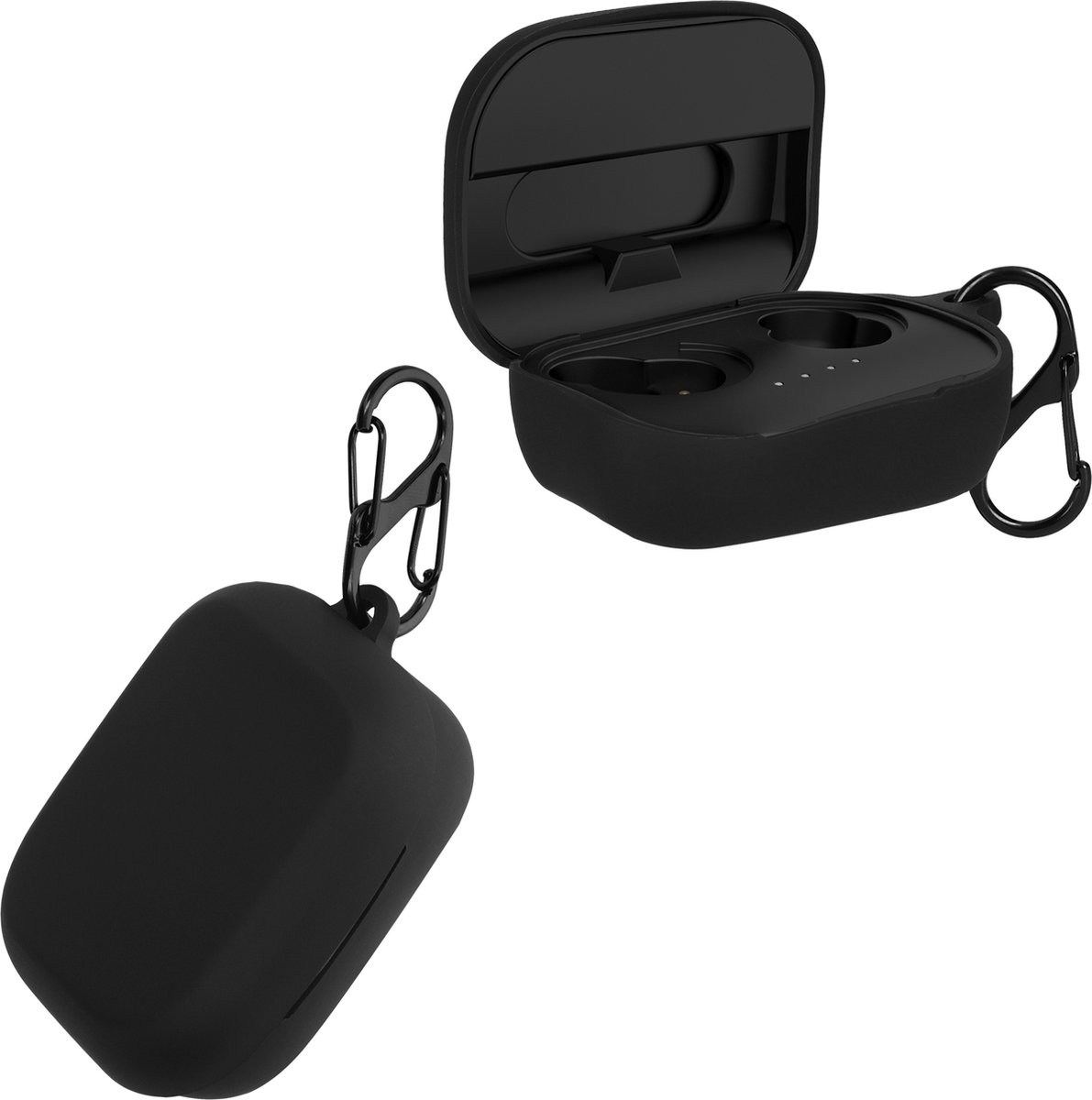 kwmobile Hoes voor Skullcandy Grind Fuel True Wireless - Siliconen cover voor oordopjes in zwart