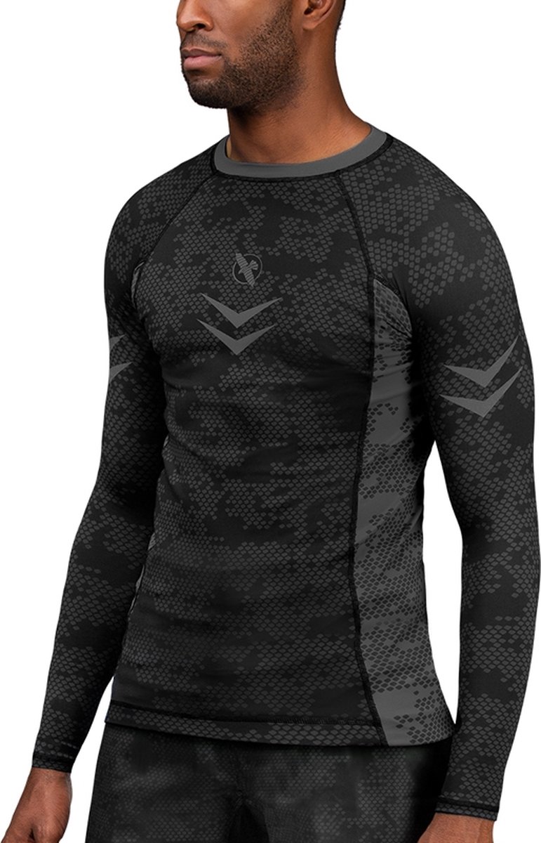 Hayabusa Arrow Ranked Long Sleeve Rashguard - Zwart - maat S