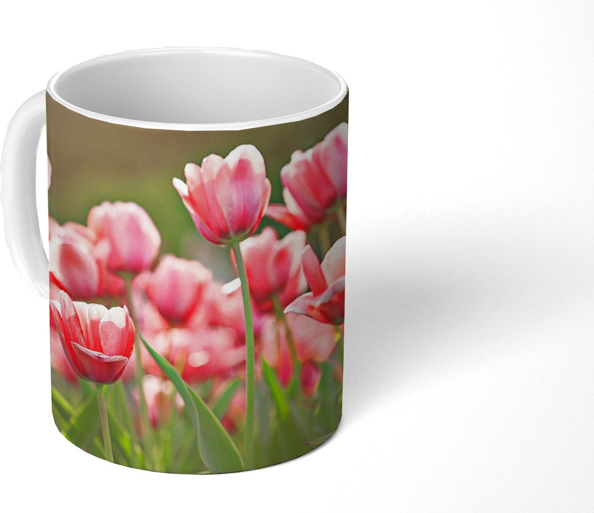 Mok - Koffiemok - Tulpen - Zon - Lente - Mokken - 350 ML - Beker - Koffiemokken - Theemok