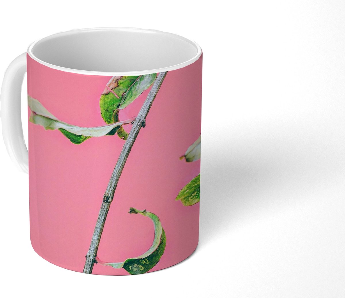 Mok - Koffiemok - Planten - Zomer - Roze - Mokken - 350 ML - Beker - Koffiemokken - Theemok