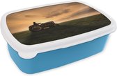 Broodtrommel Blauw - Lunchbox - Brooddoos - Trekker - Boer - Mist - 18x12x6 cm - Kinderen - Jongen