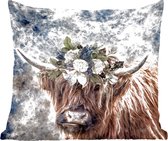 Coussins - Scottish Highlander - Lumière - Fleurs - Fumée - 45x45 cm - Sierkussen