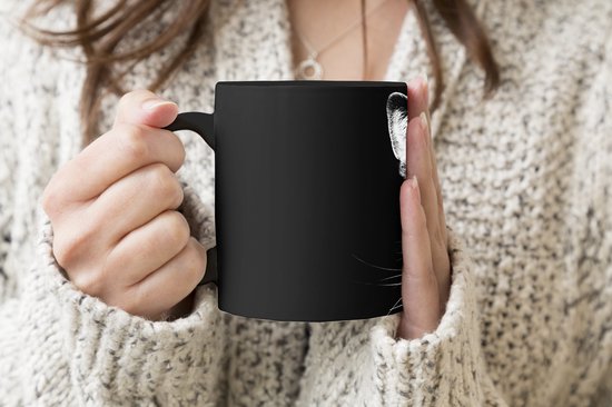 Tasse Magique - Photo sur Tasses Chauffantes - Tasse à Café - Animaux domestiques - Chat - Animaux - Zwart - Wit - Tasse Magic - Tasse - 350 ML - Tasse à Thé