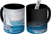 Magische Mok - Foto op Warmte Mokken - Koffiemok - Schilderij - Olieverf - Boot - Water - Magic Mok - Beker - 350 ML - Theemok