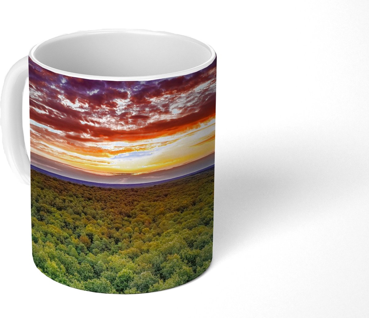 Mok - Koffiemok - Bos - Nacht - Lucht - Horizon - Bomen - Mokken - 350 ML - Beker - Koffiemokken - Theemok