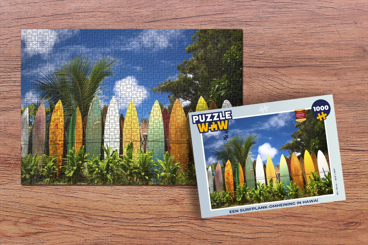 Puzzle Une planche de surf colorée sur la plage - Puzzle - Puzzle 500  pièces