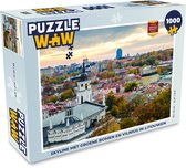 Puzzel Skyline met groene bomen en Vilnius in Litouwen - Legpuzzel - Puzzel 1000 stukjes volwassenen