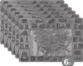 Set de table - Carte - Amsterdam - Antique - 45x30 cm - 6 pièces