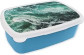 Broodtrommel Blauw - Lunchbox - Brooddoos - Oceaan - Water - Zee - Luxe - Groen - Turquoise - 18x12x6 cm - Kinderen - Jongen
