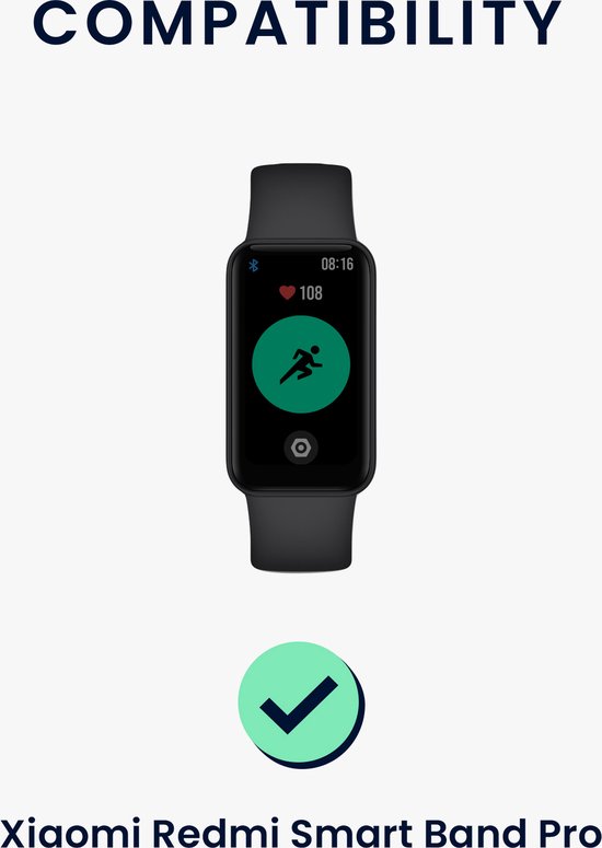 kwmobile 2x horlogebandjes geschikt voor Xiaomi Redmi Smart Band Pro bandje - Smartwatch bandjes van TPU - Activity tracker horloge band in zwart / oranje