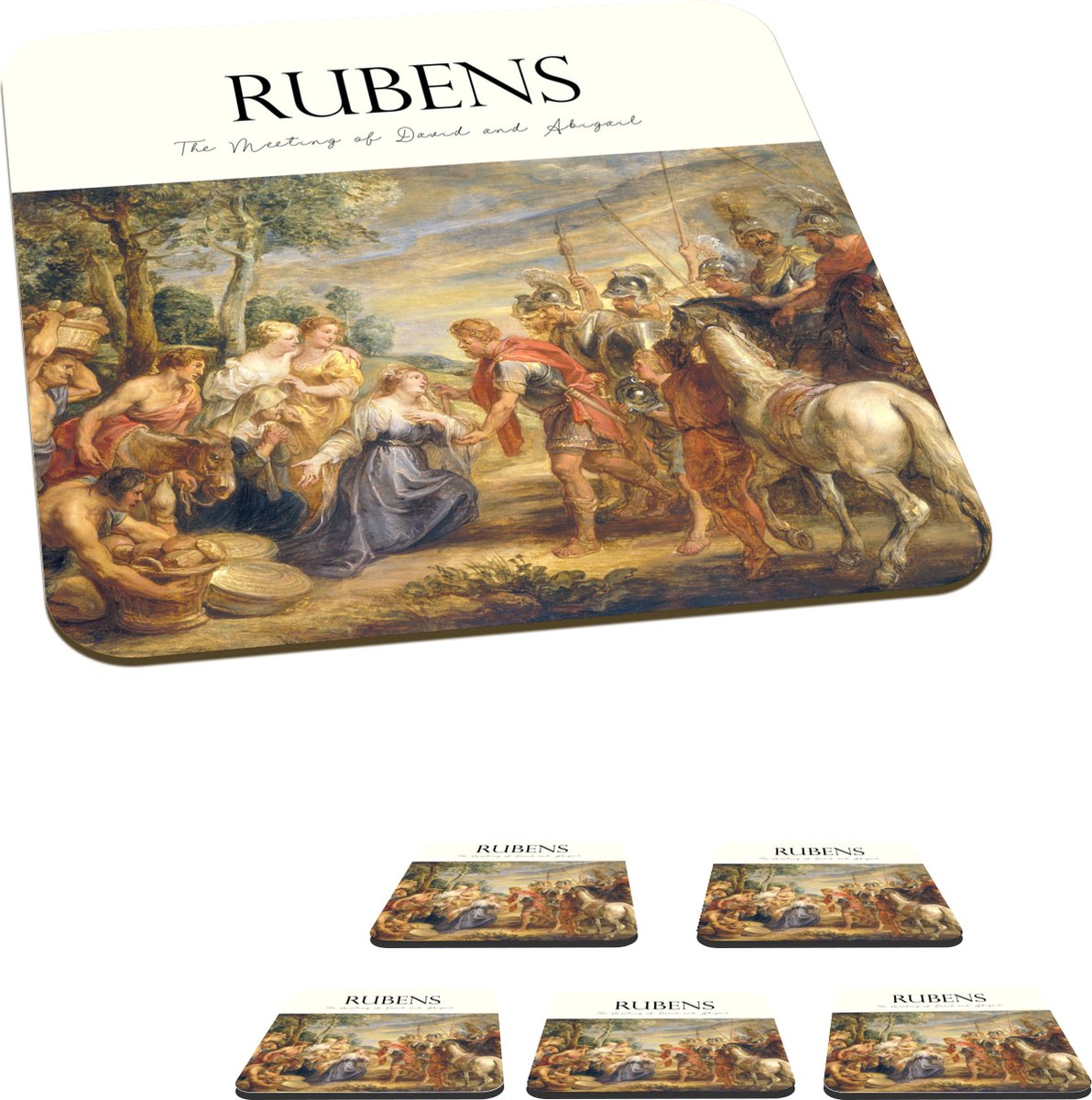 Onderzetters voor glazen - Kunst - Rubens - Oude meesters - 10x10 cm - Glasonderzetters - 6 stuks