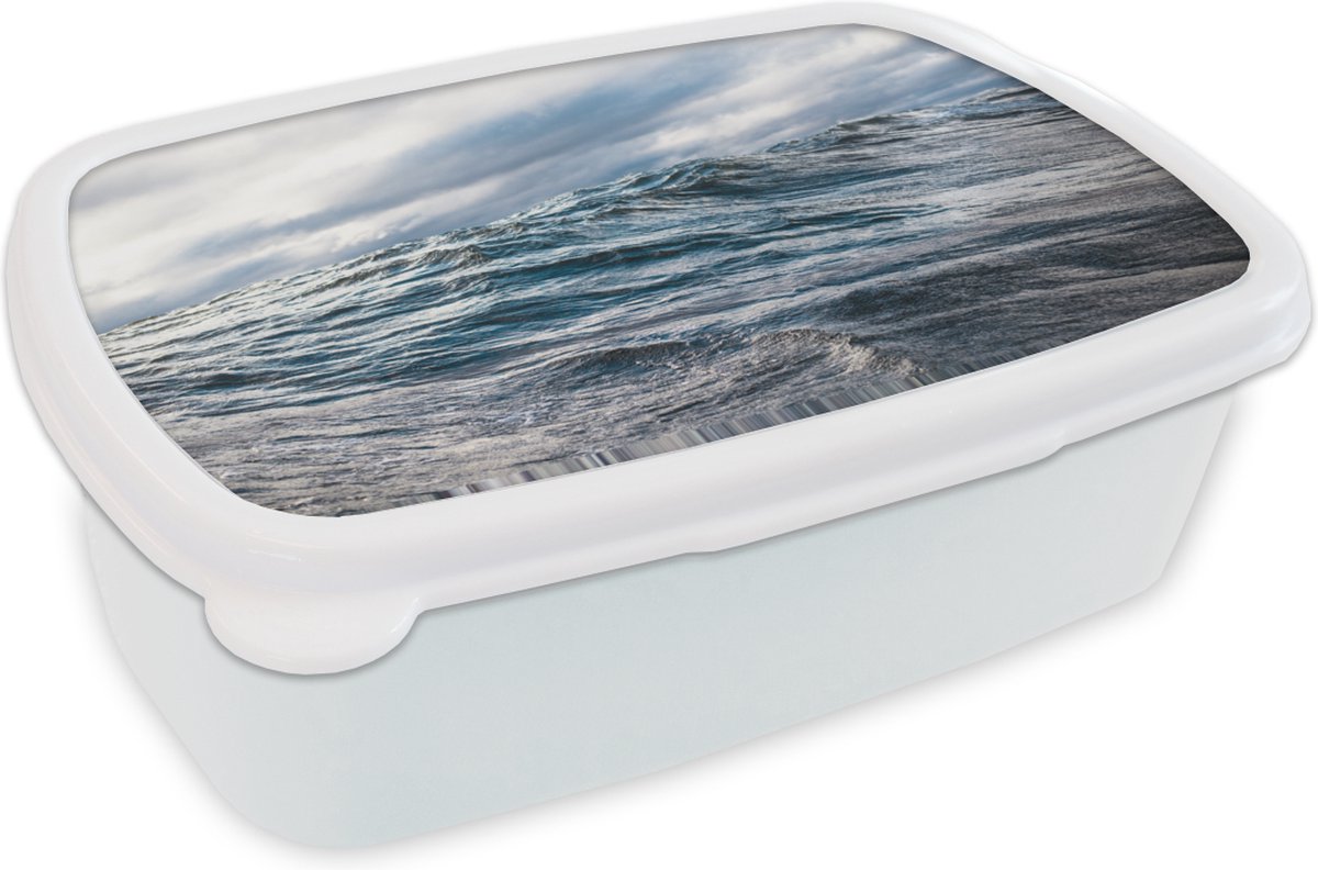 Broodtrommel Wit - Lunchbox - Brooddoos - Zee - Golf - Noorwegen - 18x12x6 cm - Volwassenen