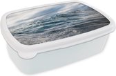 Broodtrommel Wit - Lunchbox - Brooddoos - Zee - Golf - Noorwegen - 18x12x6 cm - Volwassenen