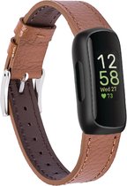 Bracelet Smartwatch en Cuir - Convient pour Fitbit Inspire 3 bracelet en cuir - marron - Strap-it Watchband / Wristband / Bracelet