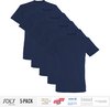 5 Pack Sol's Heren T-Shirt 100% biologisch katoen Ronde hals Navy Blue Maat L