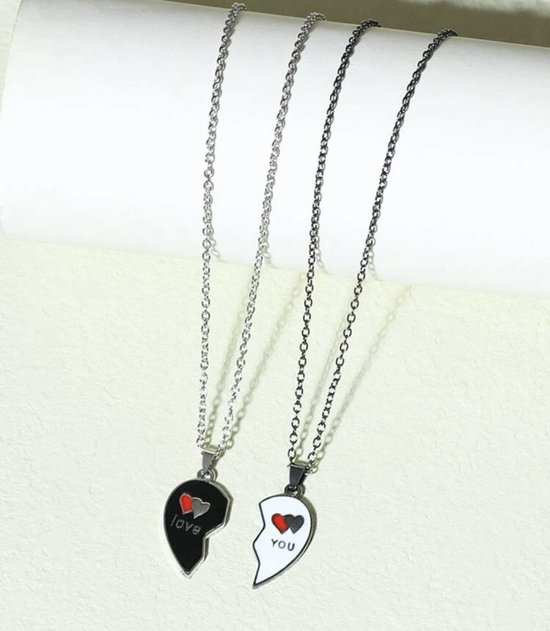 boete serveerster patroon Love You Hartje | Leuke Ketting set voor Hem en Haar | Relatie Geschenk |  Relatie... | bol.com