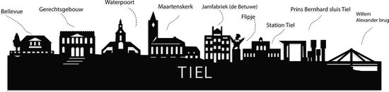 Debout Skyline Tiel Notenhout - 60 cm - Décoration d'intérieur design - Décoration à poser