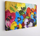 Fragment d'une peinture numérique. Fleurs multicolores lumineuses dessinées. Abstrait Coloré - Toile Art Moderne - 1480346381 - 40*30 Horizontal