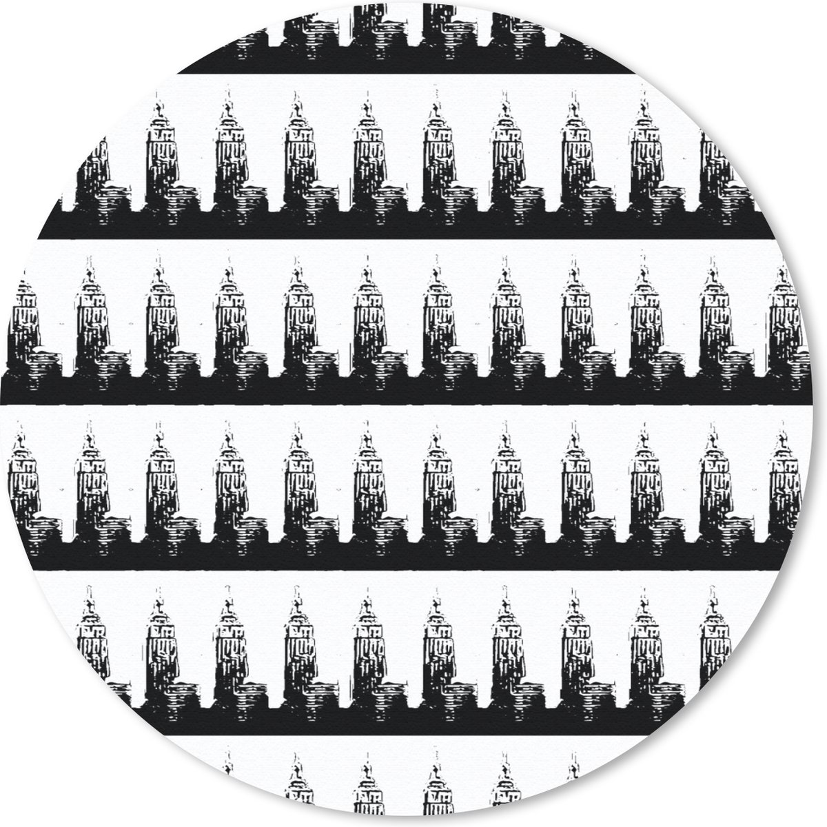 Muismat rond 40x40 cm - Mousepad New York - Patronen - Empire State Building - Ronde muismatten