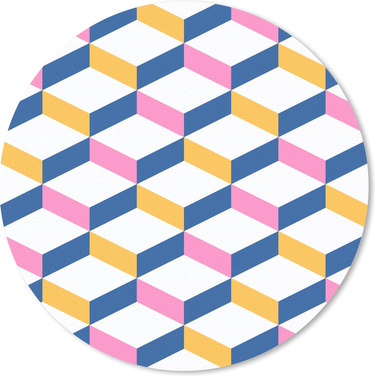 Muismat rond 20x20 cm - Mousepad Pastel - Blokken - Patronen - Ronde muismatten