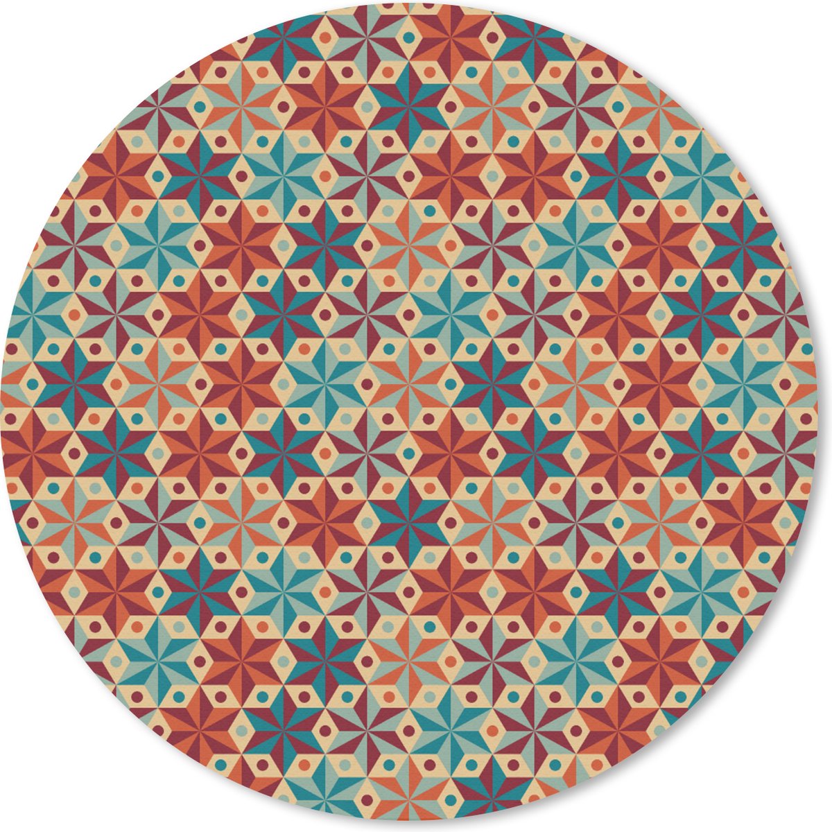 Muismat rond 20x20 cm - Mousepad Sterren - Kerstmis - Design - Ronde muismatten - Kerst - Cadeau - Kerstcadeau voor mannen en voor vrouwen