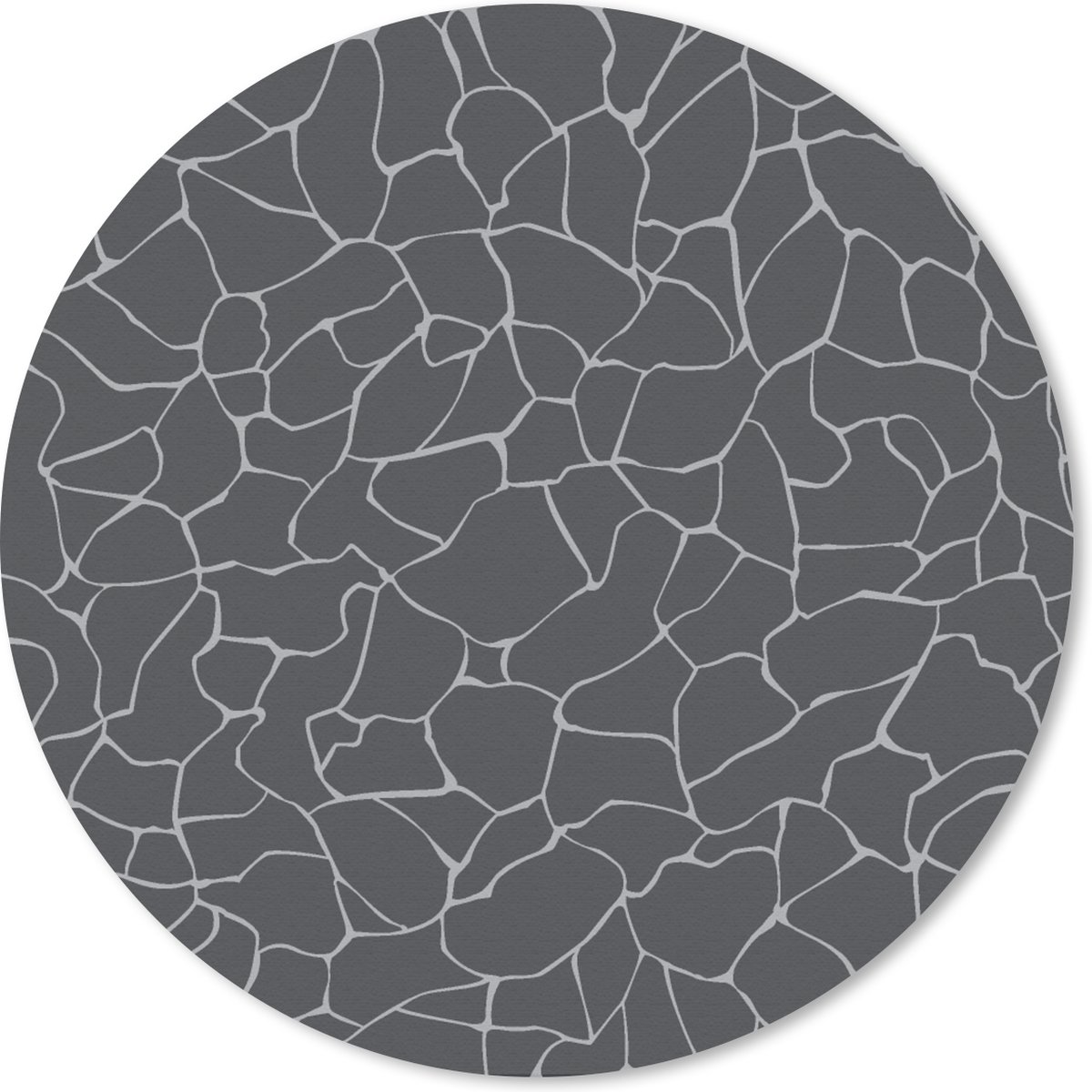 Muismat rond 20x20 cm - Mousepad Design - Geometrie - Zwart - Ronde muismatten
