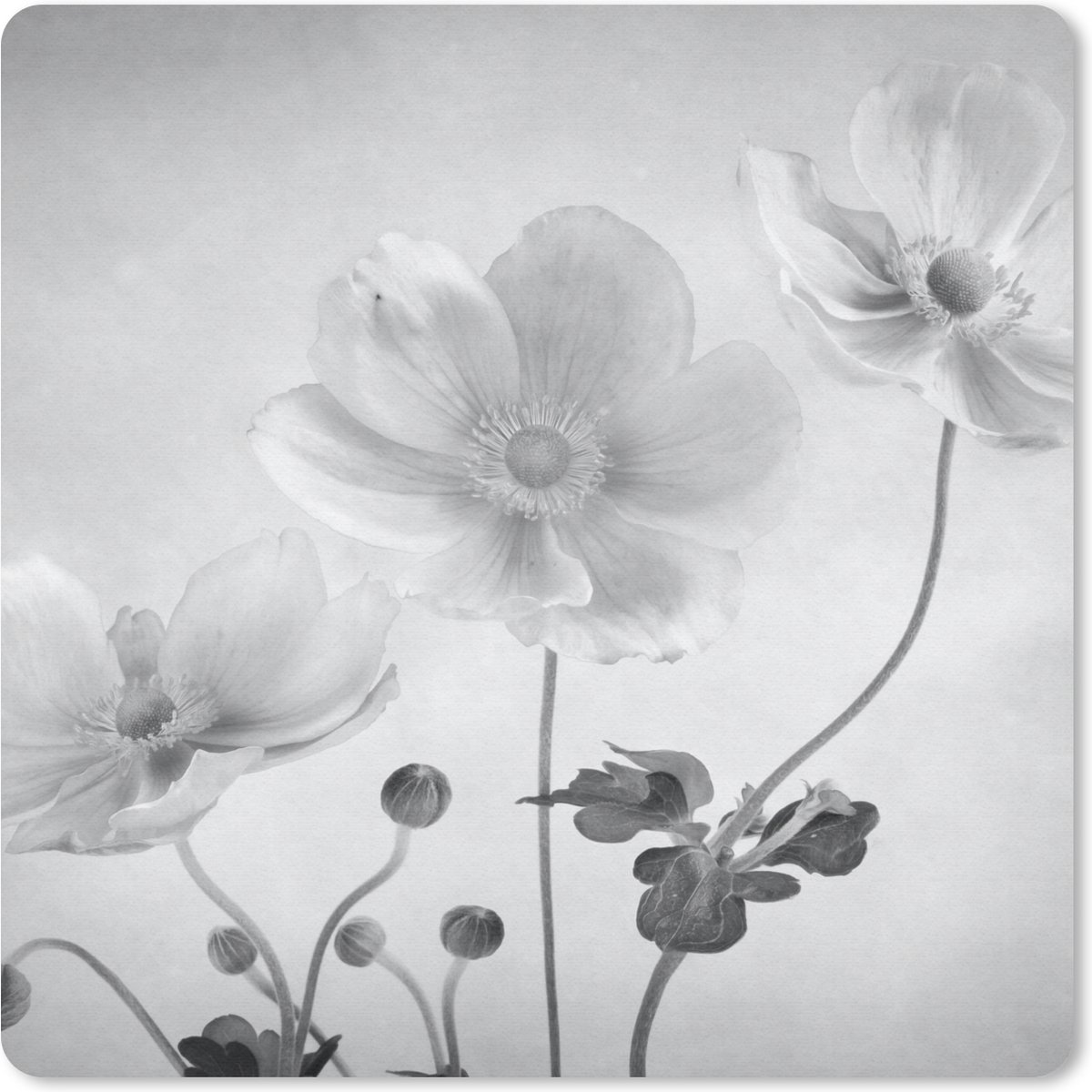 Muismat 20x20 cm - Mousepad Waterverf - Bloemen - Stilleven - Muismatten