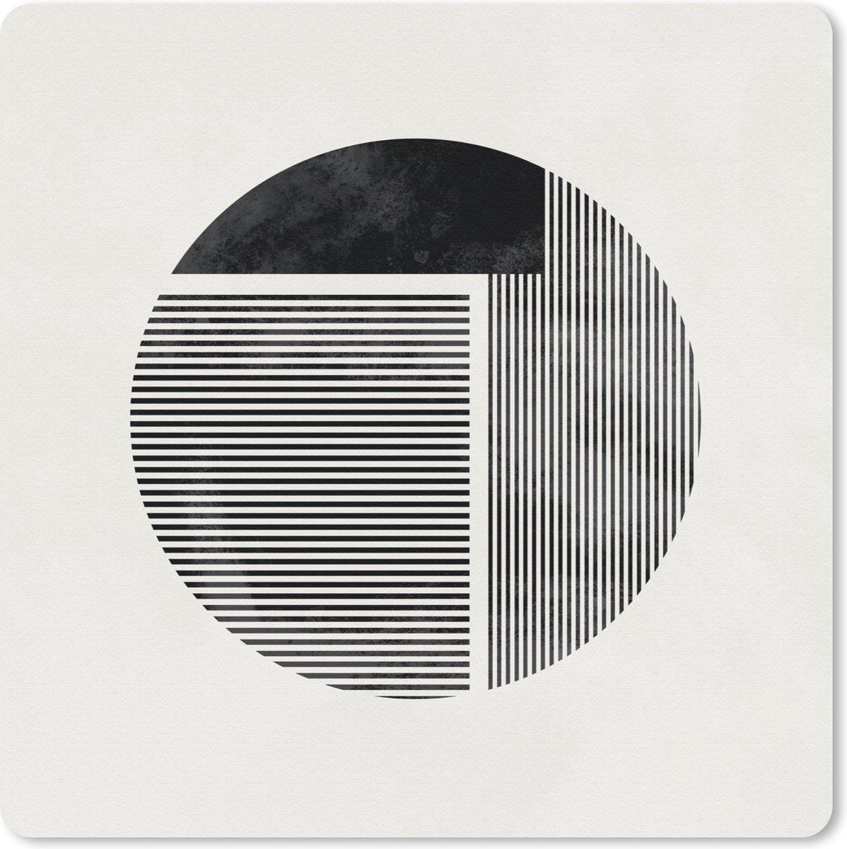 Muismat 20x20 cm - Mousepad Minimalisme - Cirkel - Design - Muismatten