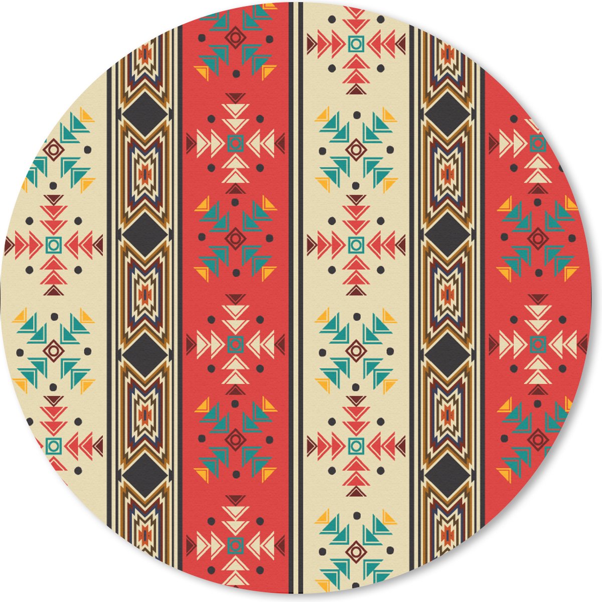 Muismat rond 40x40 cm - Mousepad Indianen - Patronen - Abstract - Ronde muismatten