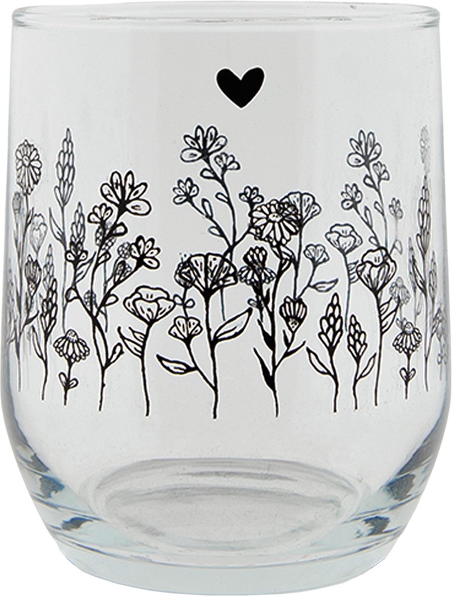 Clayre & Eef Waterglas 300 ml Glas Bloemen