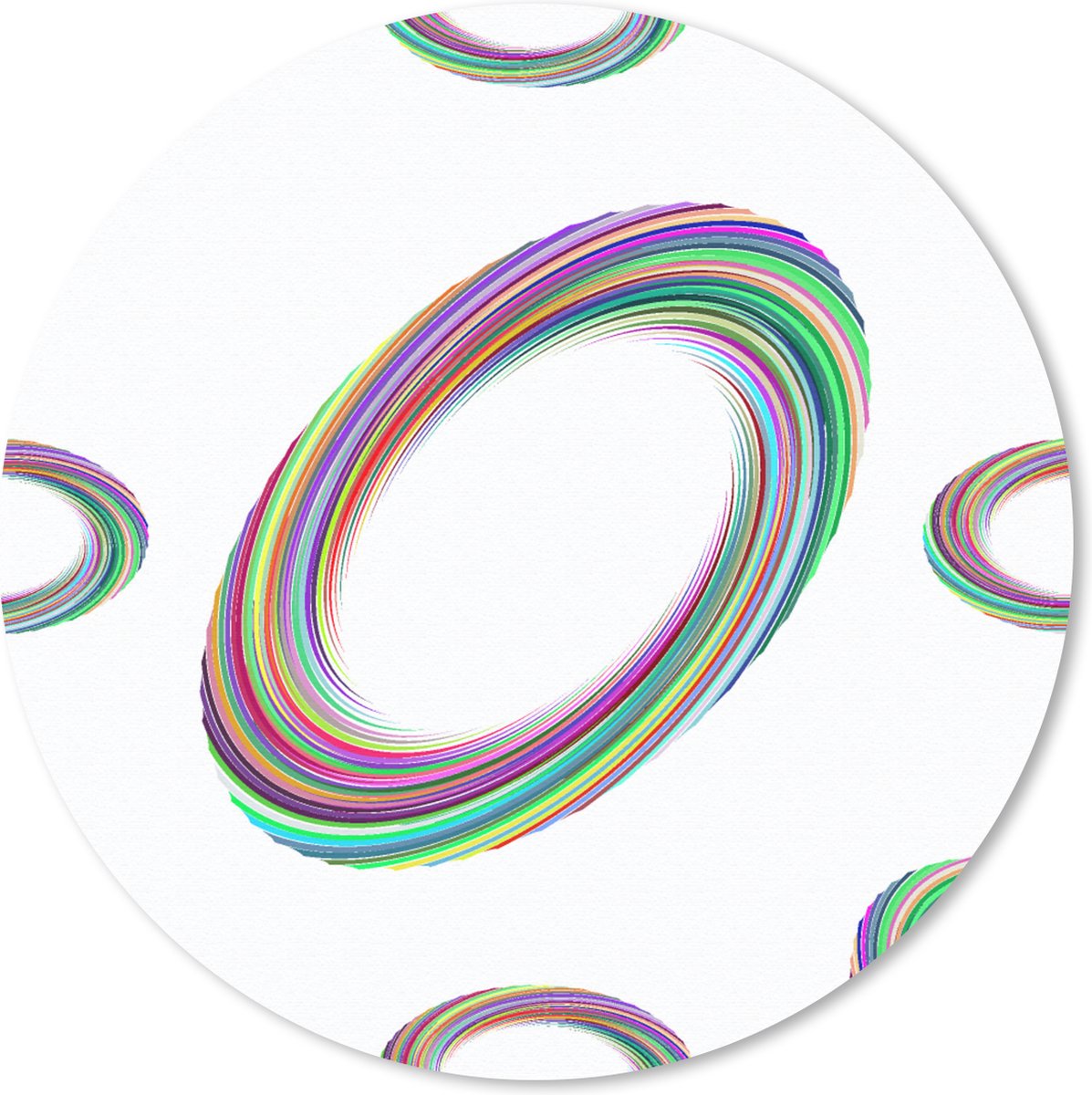 Muismat rond 30x30 cm - Mousepad Ring - Regenboog - Patronen - Ronde muismatten