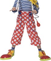Funny Fashion - Clown & Nar Kostuum - Clown Pants Dotted Kind - rood - Maat 116 - Carnavalskleding - Verkleedkleding