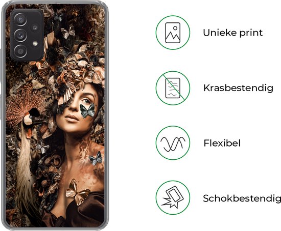 Coque Samsung Galaxy A33 5G - Luxe - Femme - Animaux - Papillons - Vogels - Coque de téléphone en Siliconen