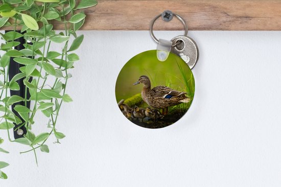 Porte-clés - Canard - Vogels - Water - Branche - Mousse - Plastique - Rond - Cadeaux à distribuer