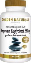 Golden Naturals Magnesium Bisglycinaat 250mg (180 veganistische capsules)