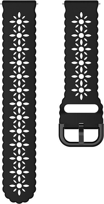 Strap-it Smartwatch strap 20mm - bracelet en silicone avec motif adapté pour Samsung Galaxy Watch 5 & 5 Pro / Watch 4 & 4 Classic / Watch 3 41mm / Galaxy Watch 42mm / Galaxy Watch Active & Active2 / Gear Sport - noir