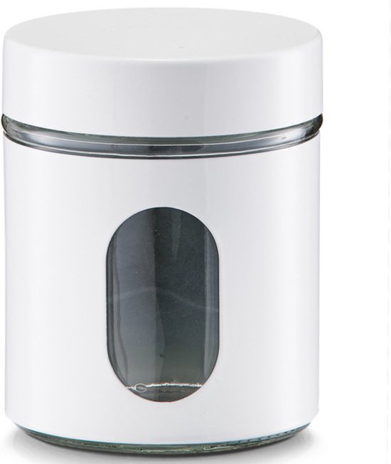 Zeller - 6x bocaux de cuisine - blanc - 3 tailles 600/ 900/1200 ml