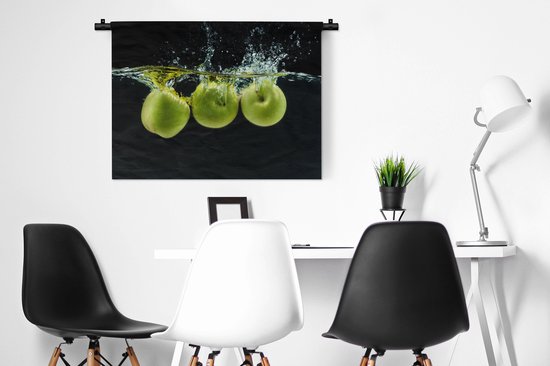 Tapisserie - Tapisserie - Pommes - Fruits - Water - Zwart - Vert - 90x67,5 cm - Tapisserie