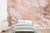 Behang - Fotobehang Marmer - Roze - Luxe - Marmerlook - Glitter - Design - Breedte 360 cm x hoogte 240 cm