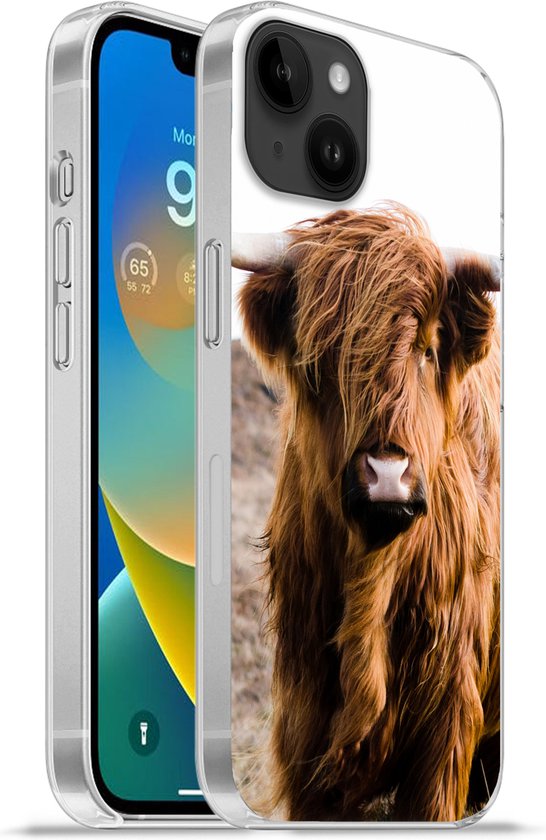 Apple iPhone 14 Plus - Coque souple - Highlander écossais - Paysage - Vache - Marron - Animaux - Nature - Coque de téléphone en Siliconen