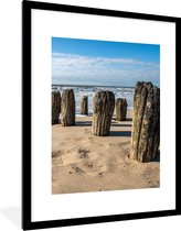 Poster - Fotolijst - Strand - Zee - Golf - Poster in lijst - Poster - Poster strand - 60x80 cm - Posterlijst - Kader - Woonkamer - Kamerdecoratie